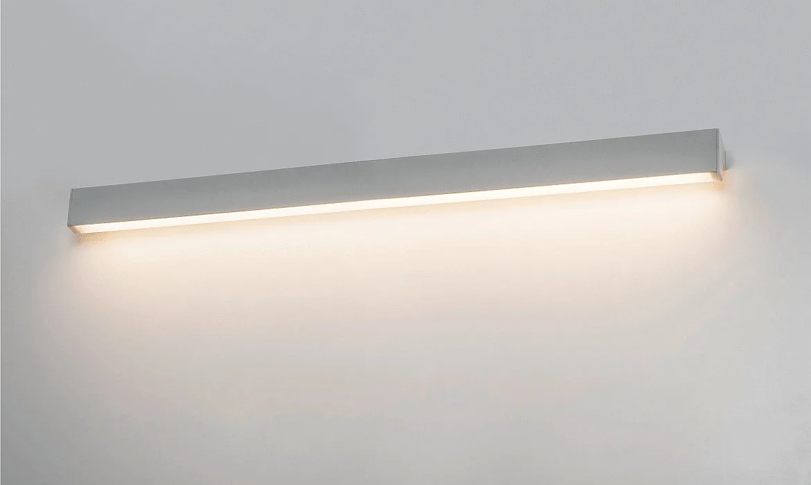 SLV LED Væglampe / Spejllampe L-LINE 120, 19W 3000K 1650lm 120°, IP44, sølv anodiseret SLV LED Væglampe / Spejllampe L-LINE 120, 19W 3000K 1650lm 120°, IP44, sølv anodiseret