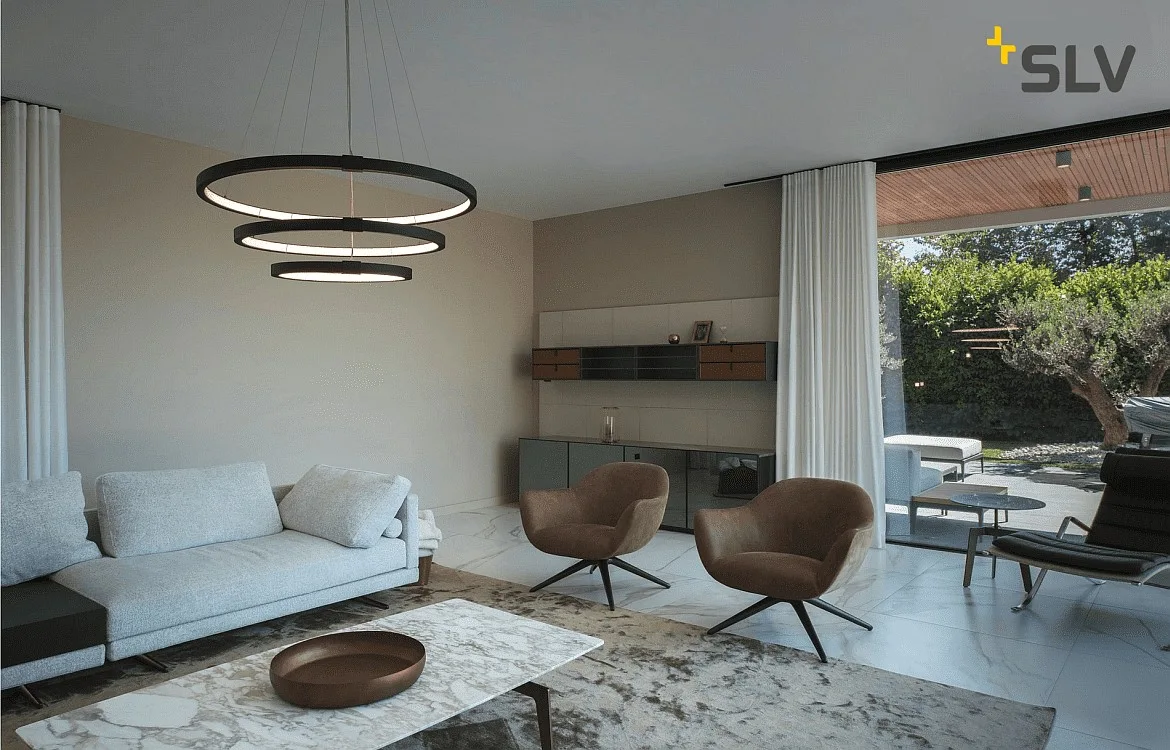 SLV LED Pendant luminaire ONE TRIO DALI LED, 65W, 3000/4000K, 3900/4200lm, black SLV LED Pendant luminaire ONE TRIO DALI LED, 65W, 3000/4000K, 3900/4200lm, black