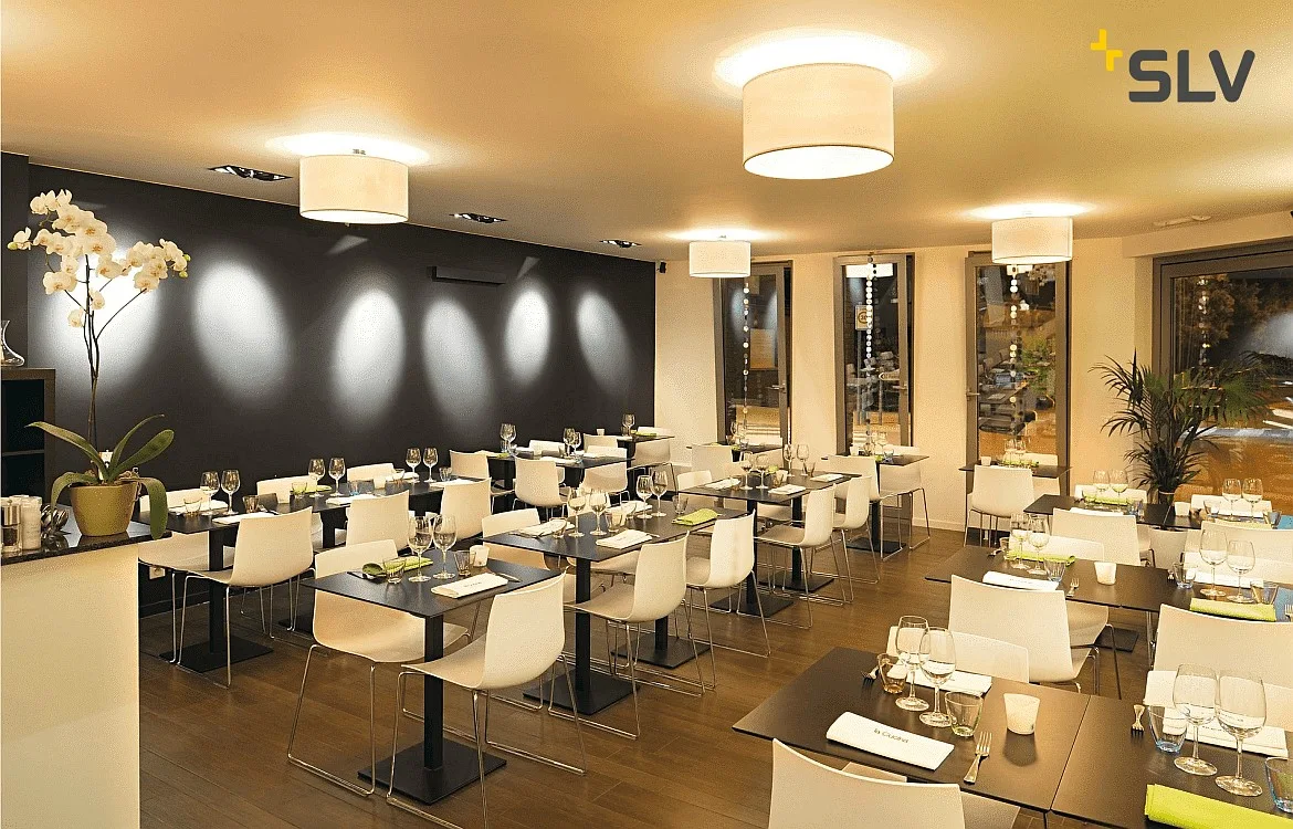 SLV Ceiling luminaire SOPRANA CL-1 canopy chrome, acrylic glass satined / shade beige SLV Ceiling luminaire SOPRANA CL-1 canopy chrome, acrylic glass satined / shade beige
