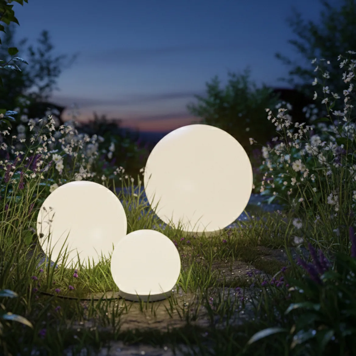 Albert ball luminaire PLUG-N-PLAY Ø 300MM with lamp socket E27 IP65, white Albert ball luminaire PLUG-N-PLAY Ø 300MM with lamp socket E27 IP65, white