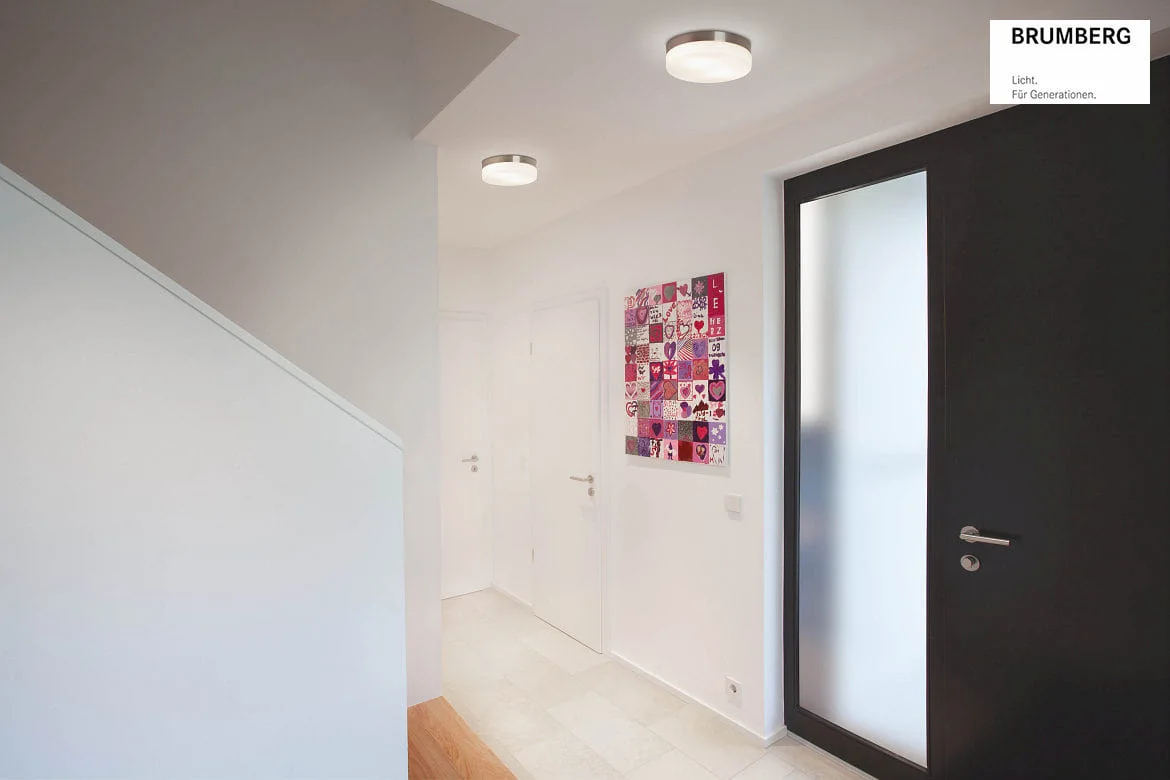 Brumberg wall and ceiling luminaire IDA Ø 30CM 3 flames E27 IP44, nickel matt dimmable Brumberg wall and ceiling luminaire IDA Ø 30CM 3 flames E27 IP44, nickel matt dimmable