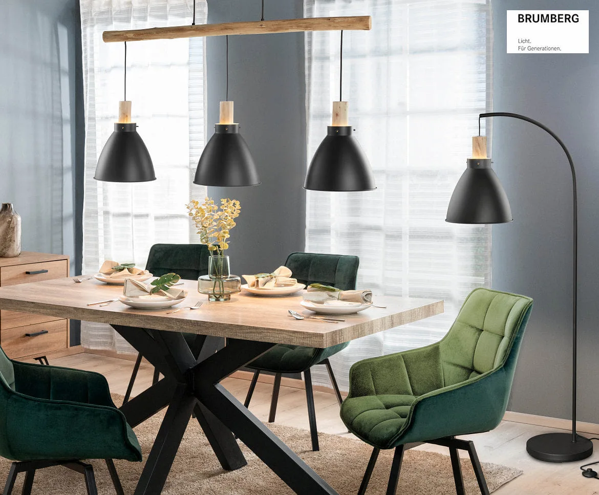 Brumberg pendant luminaire BRENTHIS 3 flames, large E27 IP20, wood, black dimmable Brumberg pendant luminaire BRENTHIS 3 flames, large E27 IP20, wood, black dimmable