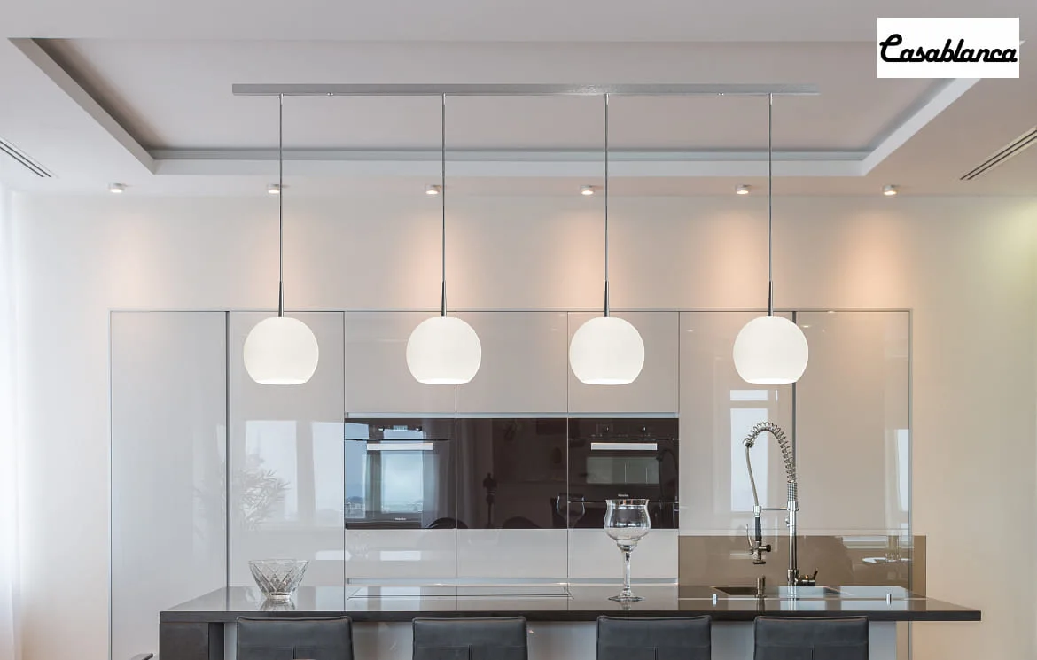 Casablanca Pendant luminaire BALL S, 4x E27, IP20, opal white matt Casablanca Pendant luminaire BALL S, 4x E27, IP20, opal white matt