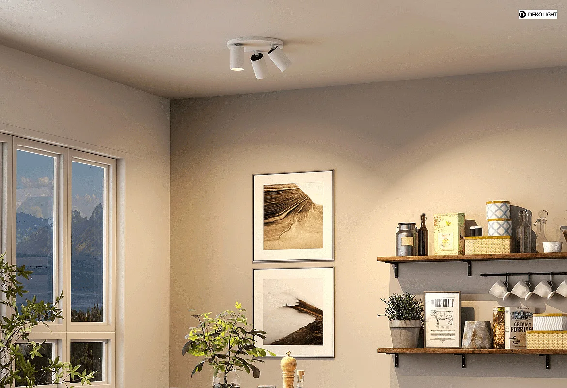 Deko-Light Loftlampe CAN TILT ROUND Ø 25CM 3-flammer, rund, kardanisk drejning GU10 IP20, hvid Deko-Light Loftlampe CAN TILT ROUND Ø 25CM 3-flammer, rund, kardanisk drejning GU10 IP20, hvid