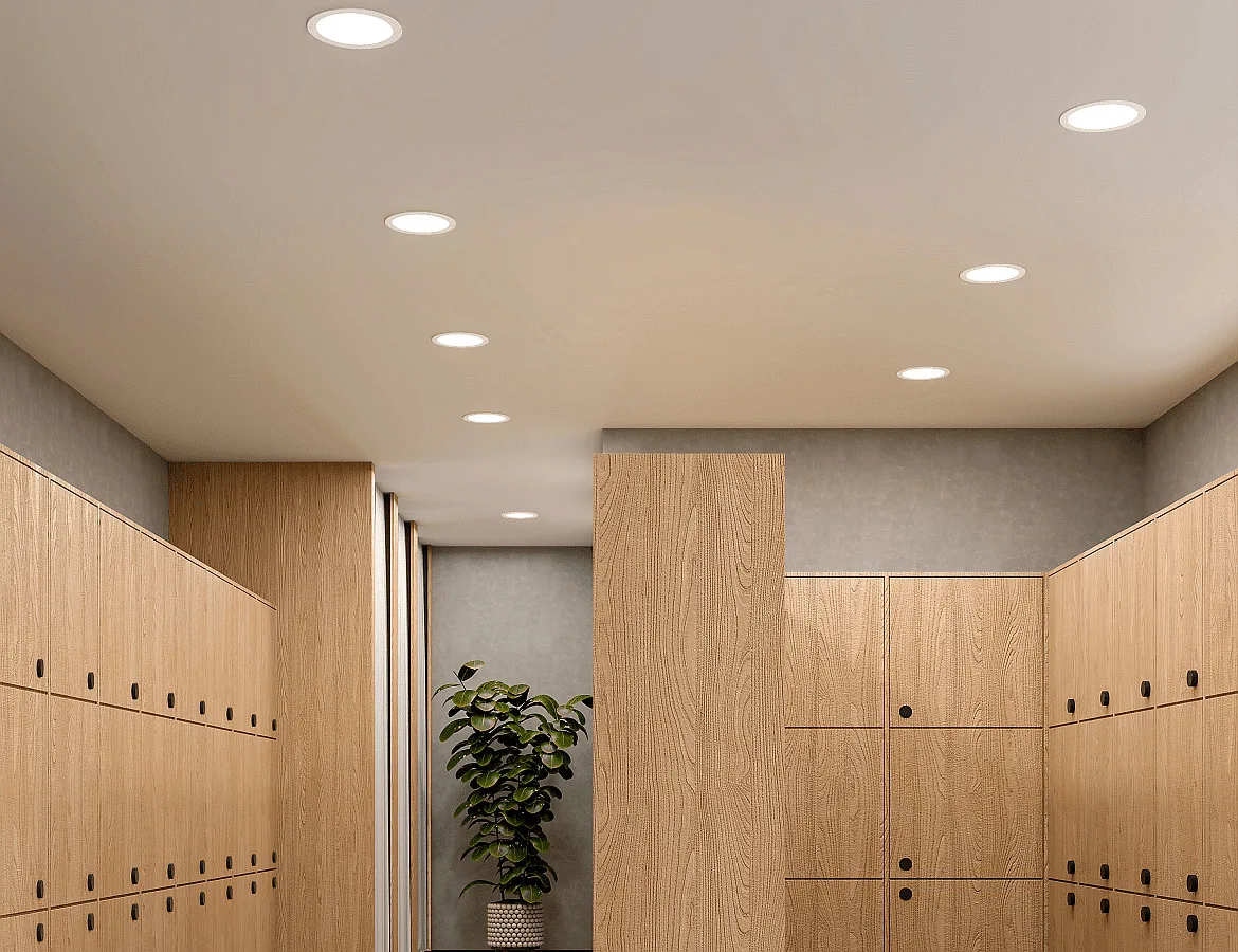 Deko-Light downlight ACRUX PRO 190 rigid, CCT Switch, UGR < 19, multipower IP20/ IP54, glossy, white dimmable Deko-Light downlight ACRUX PRO 190 rigid, CCT Switch, UGR < 19, multipower IP20/ IP54, glossy, white dimmable