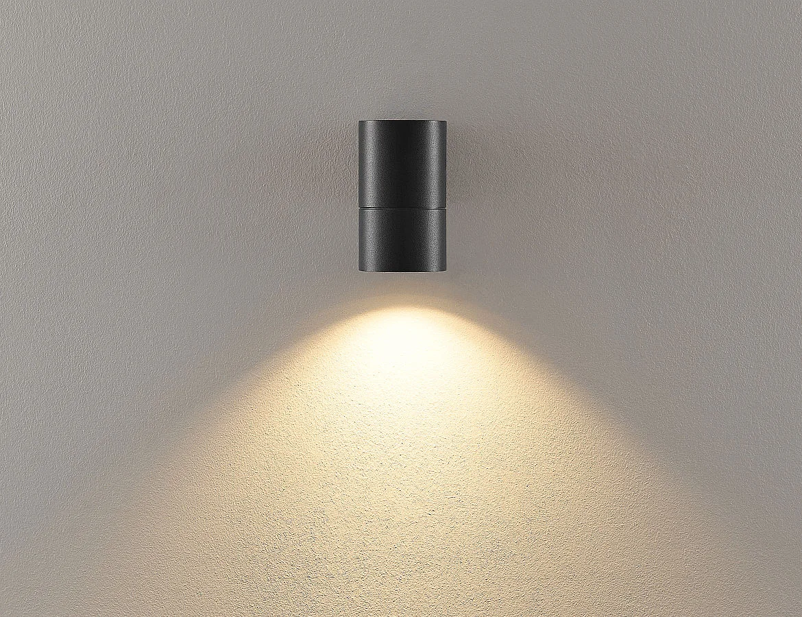 Deko-Light facade spotlight ACHERNAR DOWN 1 flame, cylindrical, with lamp socket GU10 IP65, dark grey Deko-Light facade spotlight ACHERNAR DOWN 1 flame, cylindrical, with lamp socket GU10 IP65, dark grey