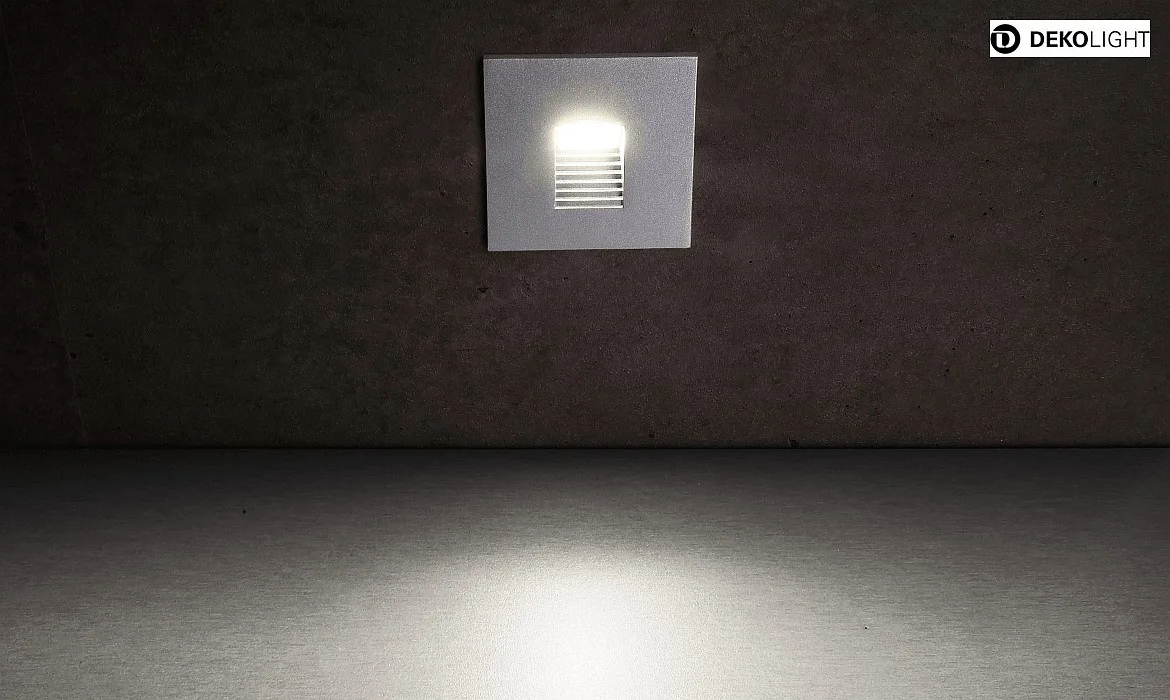 Deko-Light Dækning FIRKANTET Trin til LED Vægindbygningslampe ALWAID, grå Deko-Light Dækning FIRKANTET Trin til LED Vægindbygningslampe ALWAID, grå