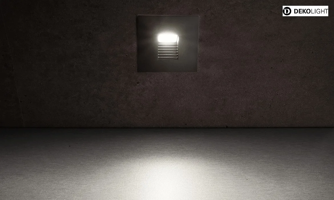 Deko-Light Dækning FIRKANTET Trin til LED Vægindbygningslampe ALWAID, kulsort Deko-Light Dækning FIRKANTET Trin til LED Vægindbygningslampe ALWAID, kulsort