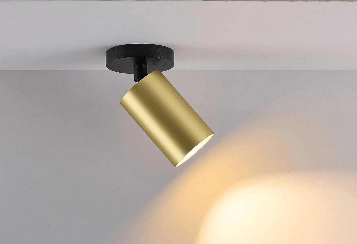 Deko-Light surface mounted housing CAN MIX'N MATCH 1/2 - SPOT HEAD (CEILING / 3PHASE) cylindrical, rigid, mechanical, brass Deko-Light surface mounted housing CAN MIX'N MATCH 1/2 - SPOT HEAD (CEILING / 3PHASE) cylindrical, rigid, mechanical, brass