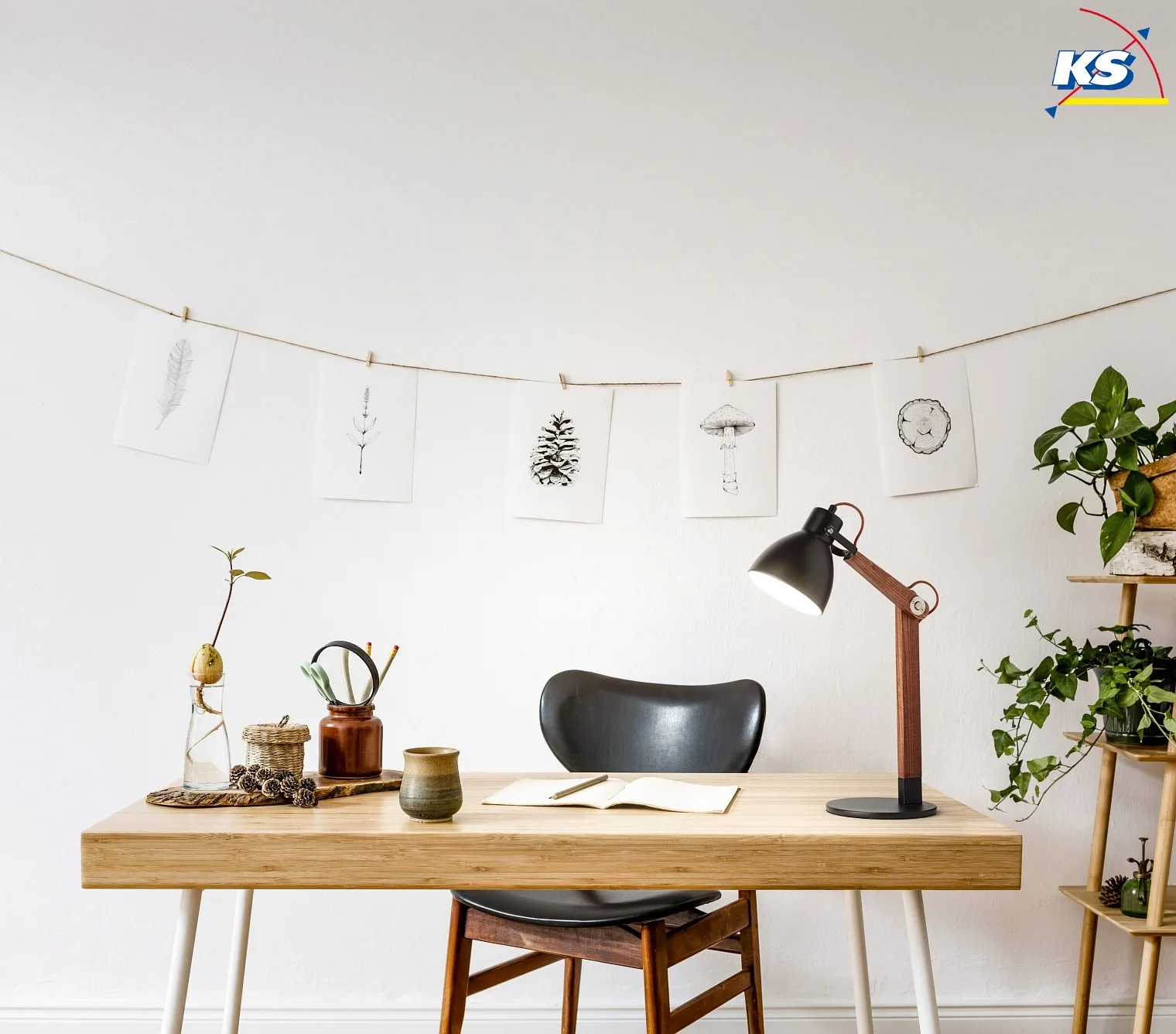 Fabas Luce Bordlampe SVEVA, E27, 1x 40W, IP20, sort/valnødfarver Fabas Luce Bordlampe SVEVA, E27, 1x 40W, IP20, sort/valnødfarver