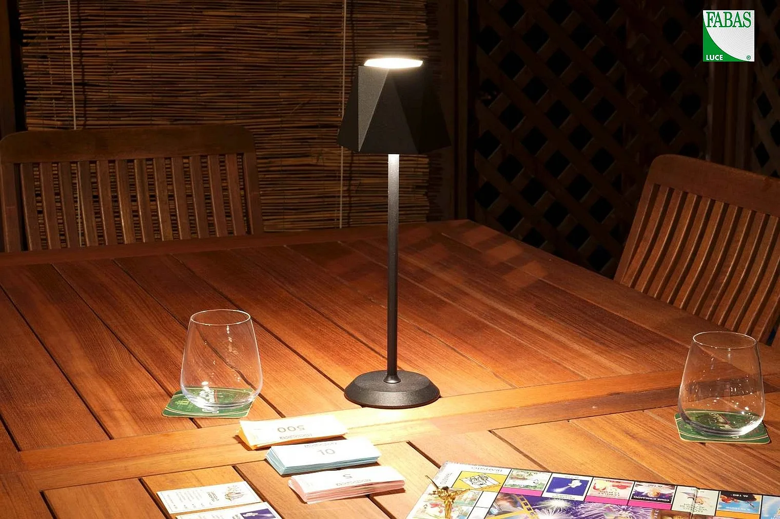 Fabas Luce LED Batteri bordlampe KATY Udendørslampe, 3W, 3000K, 320lm, IP54, sort Fabas Luce LED Batteri bordlampe KATY Udendørslampe, 3W, 3000K, 320lm, IP54, sort
