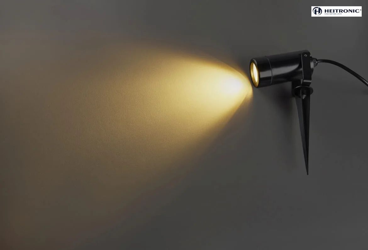 HEITRONIC Jordspydslampe BURANO med stik GU10 IP44, sort dæmpbar HEITRONIC Jordspydslampe BURANO med stik GU10 IP44, sort dæmpbar
