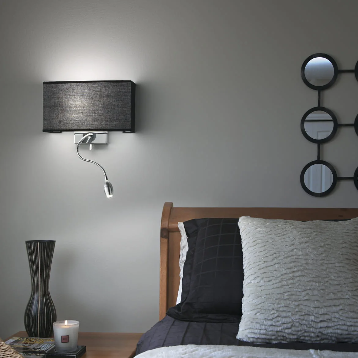Ideal Lux Væglampe HOTEL AP2, 2-flammer, 1xE27 og 1xLED, sort Ideal Lux Væglampe HOTEL AP2, 2-flammer, 1xE27 og 1xLED, sort