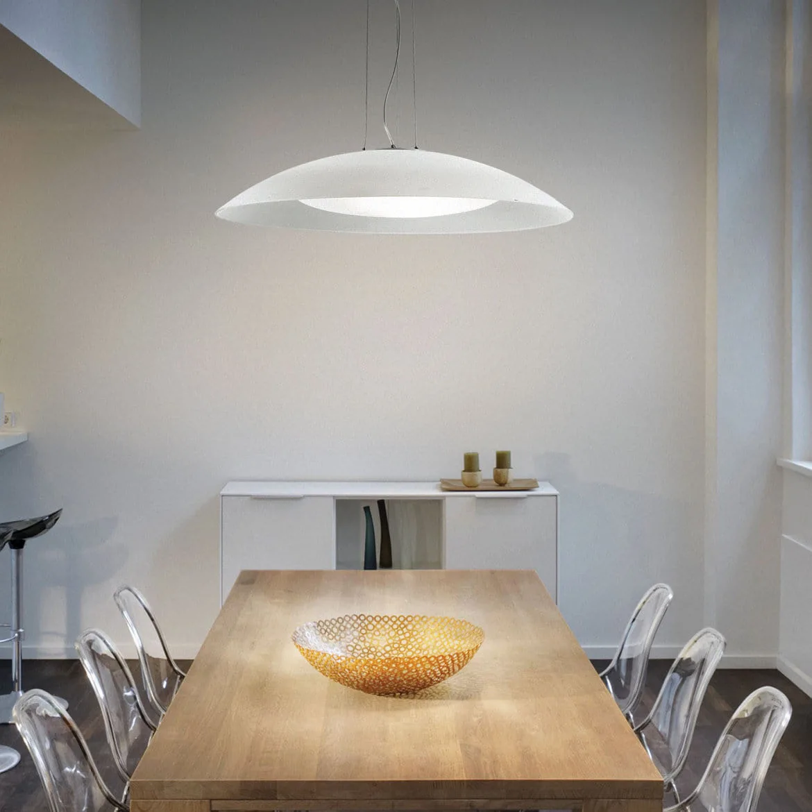 Ideal Lux Pendel LENA SP3 D74, 3-flammer, E27, Ø 74cm, hvid Ideal Lux Pendel LENA SP3 D74, 3-flammer, E27, Ø 74cm, hvid