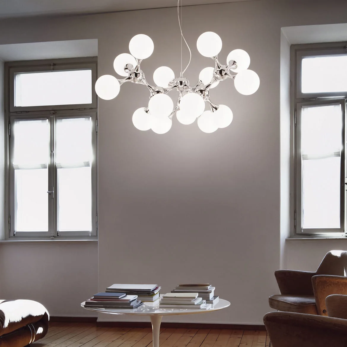 Ideal Lux Pendel NODI BIANCO SP15, 15-flammer, E14, chrom Ideal Lux Pendel NODI BIANCO SP15, 15-flammer, E14, chrom