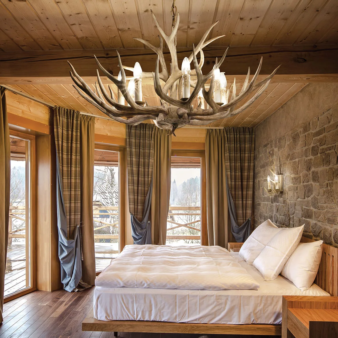 Ideal Lux Lysekrone CHALET SP8, 8-flammer, E14, beige Ideal Lux Lysekrone CHALET SP8, 8-flammer, E14, beige
