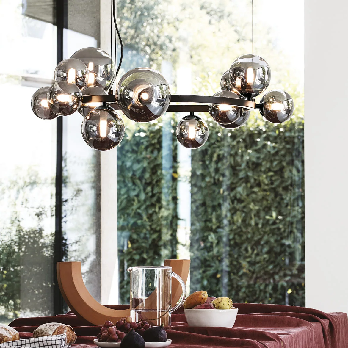Ideal Lux Pendel PERLAGE rund, 14-flammer G9 IP20, sort Ideal Lux Pendel PERLAGE rund, 14-flammer G9 IP20, sort
