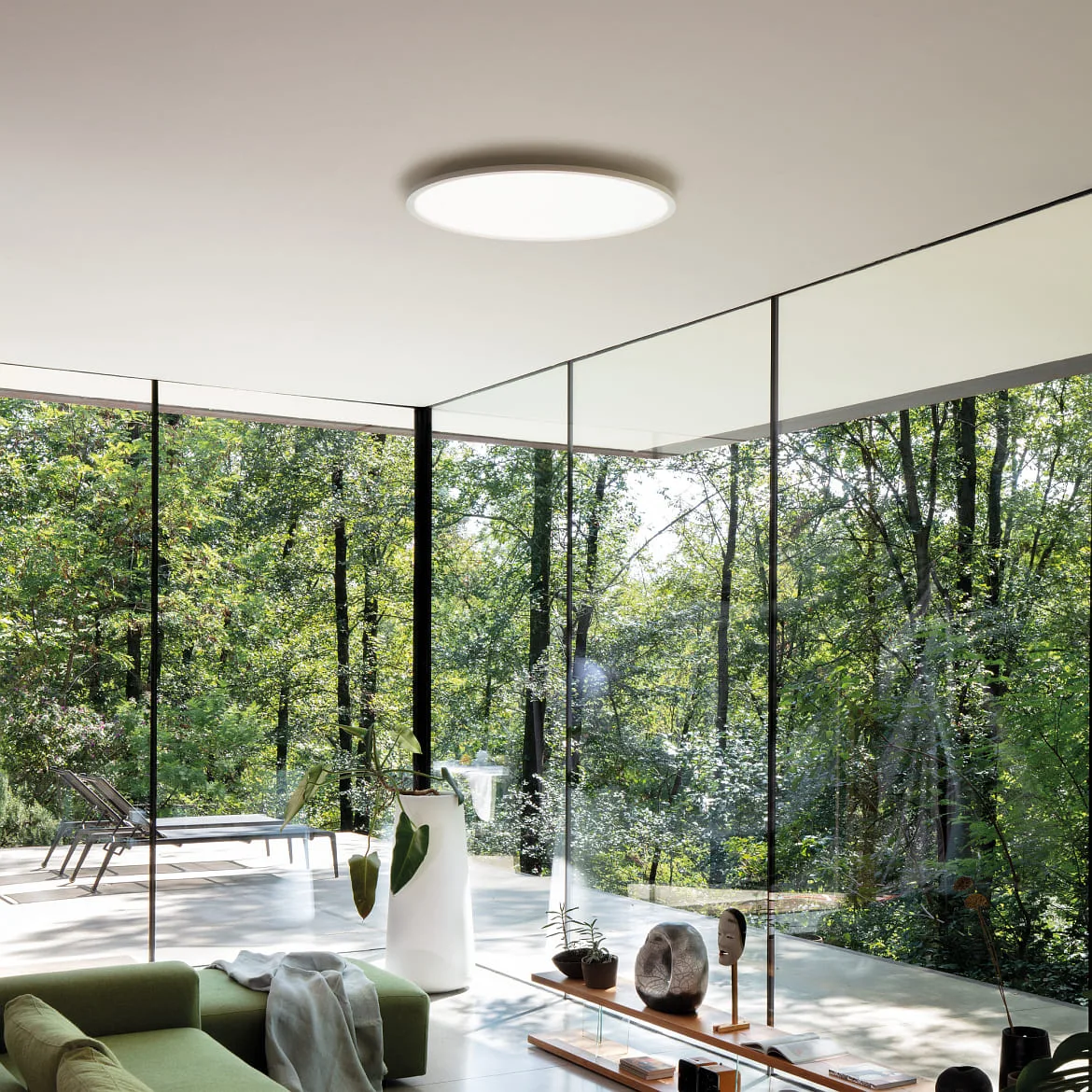 Ideal Lux Loftlampe FLY SLIM PL LED LED IP40, pulverlakeret, hvid Ideal Lux Loftlampe FLY SLIM PL LED LED IP40, pulverlakeret, hvid