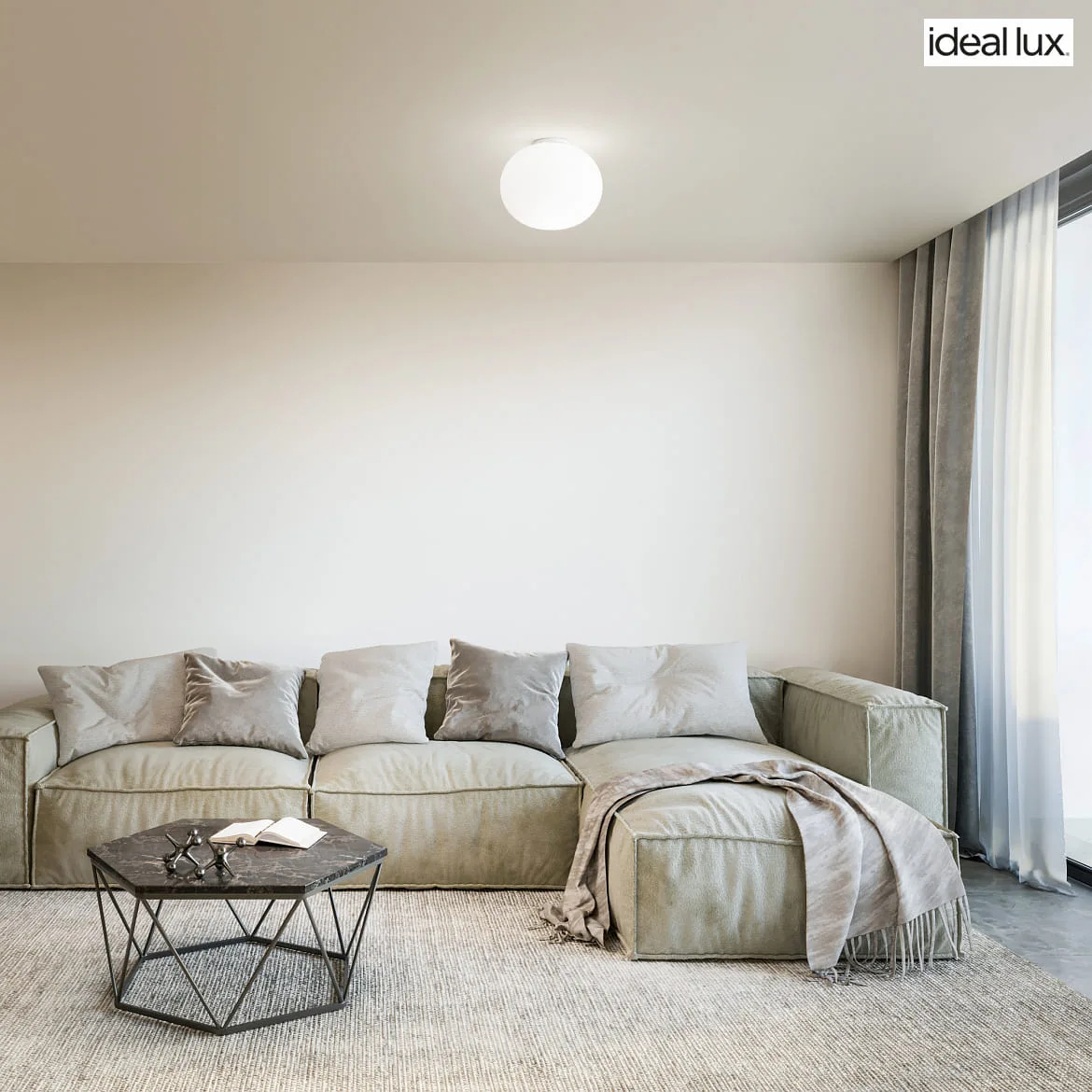 Ideal Lux ceiling luminaire COTTON 30 E27 IP20, white dimmable Ideal Lux ceiling luminaire COTTON 30 E27 IP20, white dimmable