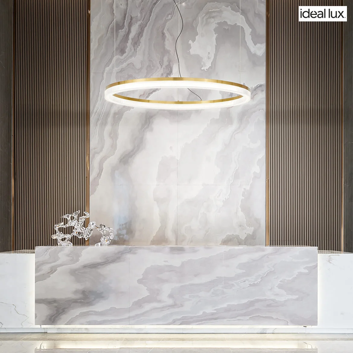 Ideal Lux pendant luminaire CROWN 80 IP20, brass Ideal Lux pendant luminaire CROWN 80 IP20, brass