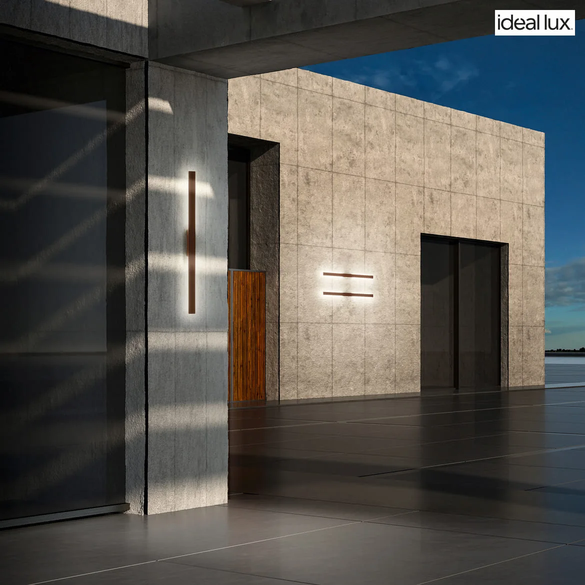Ideal Lux Udendørs wall luminaire LINEA IP54, kaffebrun Ideal Lux Udendørs wall luminaire LINEA IP54, kaffebrun