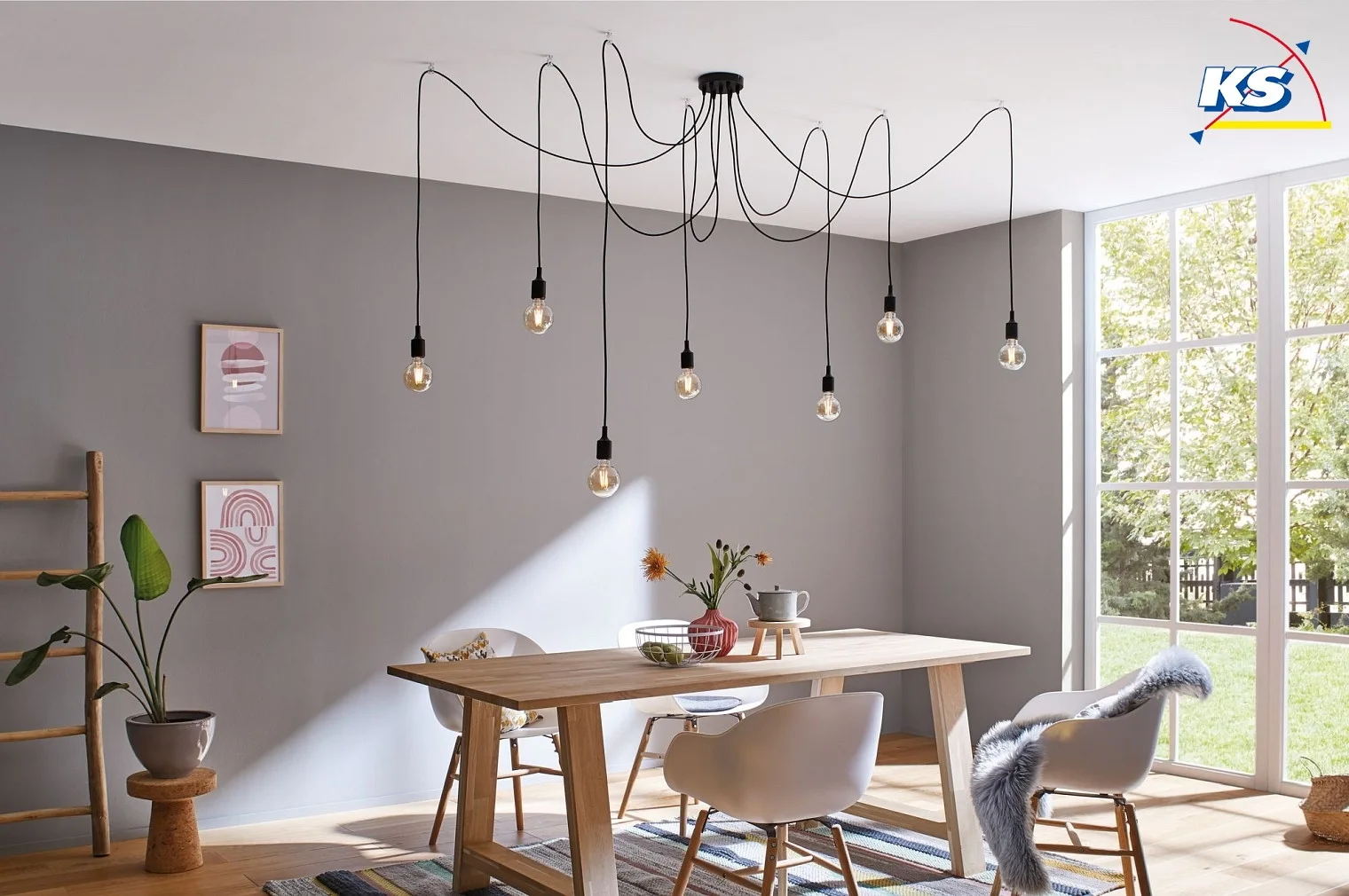 Paulmann Pendant luminaire NEORDIC KETIL, 7 flames, 7x E27 max. 20W, individual, black Paulmann Pendant luminaire NEORDIC KETIL, 7 flames, 7x E27 max. 20W, individual, black