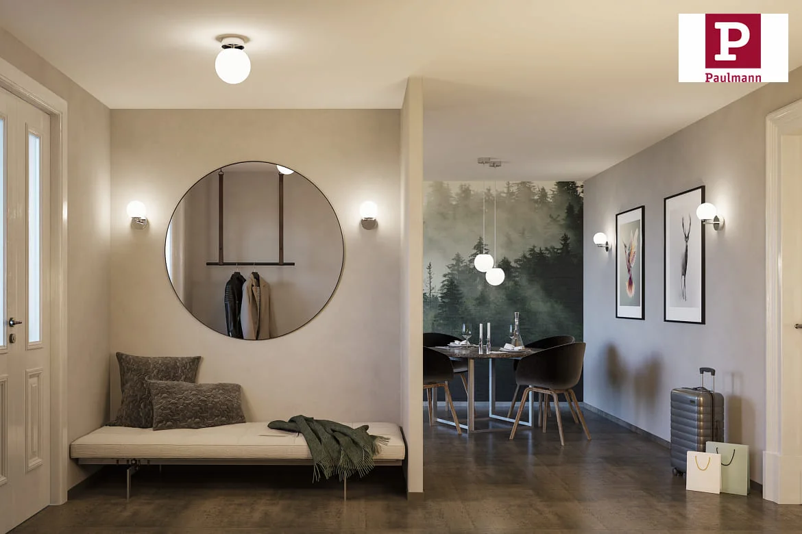 Paulmann wall and ceiling luminaire GOVE IP44, chrome, mat Paulmann wall and ceiling luminaire GOVE IP44, chrome, mat