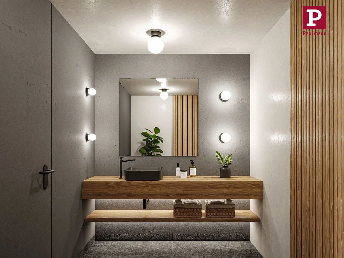 Paulmann wall and ceiling luminaire GOVE IP44, mat, black Paulmann wall and ceiling luminaire GOVE IP44, mat, black