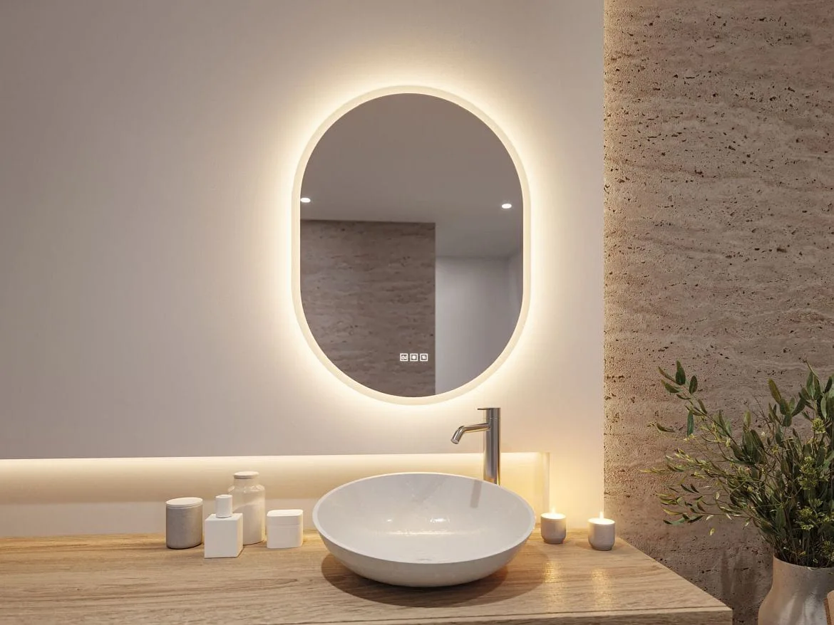 Paulmann Spejl med belysning MIRRA 60 X 80CM oval, CCT Switch, med touch-dæmper, med varmefunktion IP44, hvid mat dæmpbar Paulmann Spejl med belysning MIRRA 60 X 80CM oval, CCT Switch, med touch-dæmper, med varmefunktion IP44, hvid mat dæmpbar