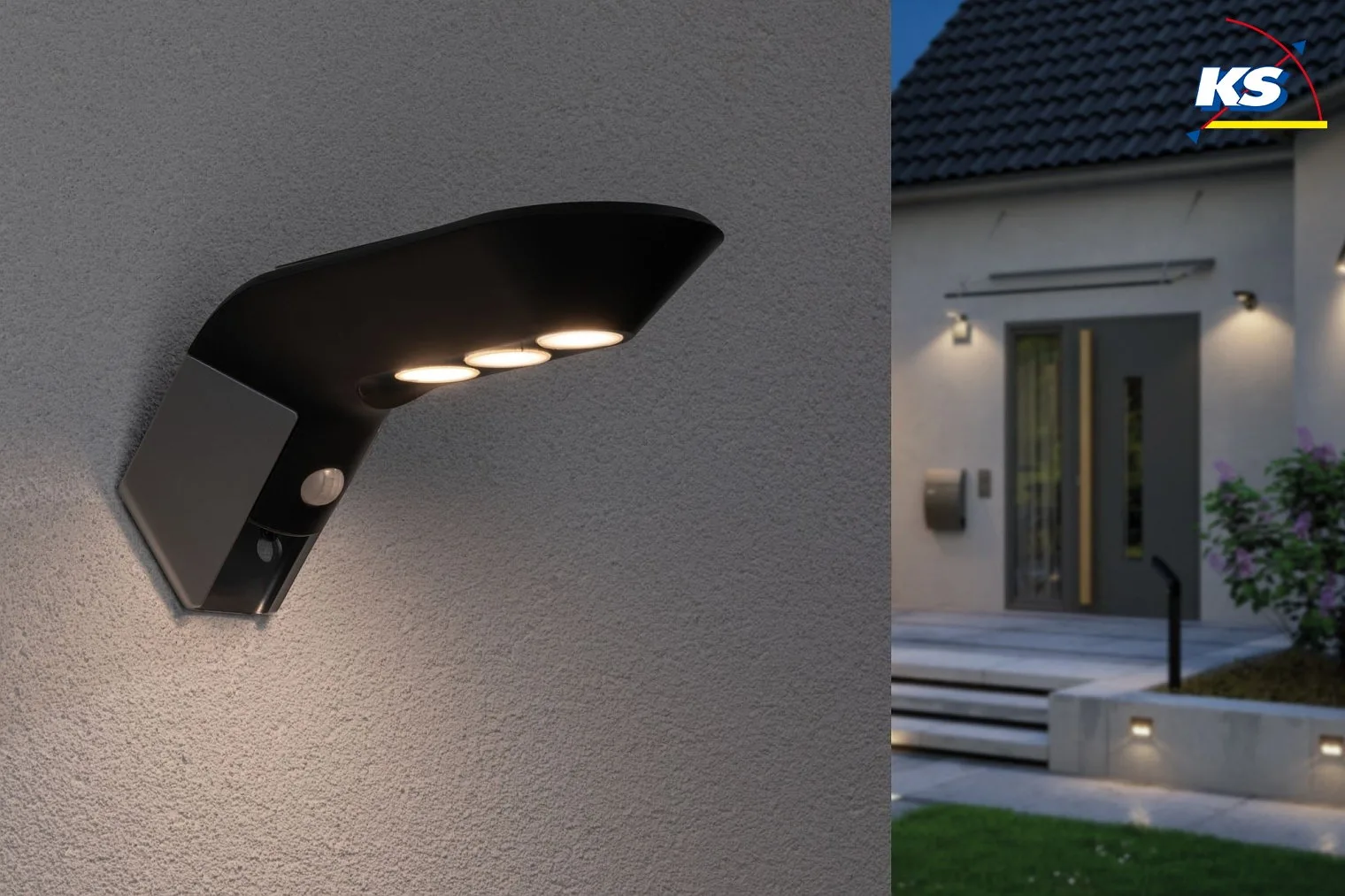 Paulmann Solar væglampe SOLEY med bevægelsesdetektor IP44, antracit Paulmann Solar væglampe SOLEY med bevægelsesdetektor IP44, antracit
