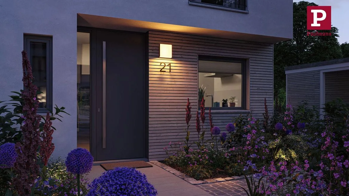 Paulmann Udendørs wall luminaire AZALENA med sensor, ZigBee styrbar, insektvenlig IP44, antracit, gennemsigtig dæmpbar Paulmann Udendørs wall luminaire AZALENA med sensor, ZigBee styrbar, insektvenlig IP44, antracit, gennemsigtig dæmpbar