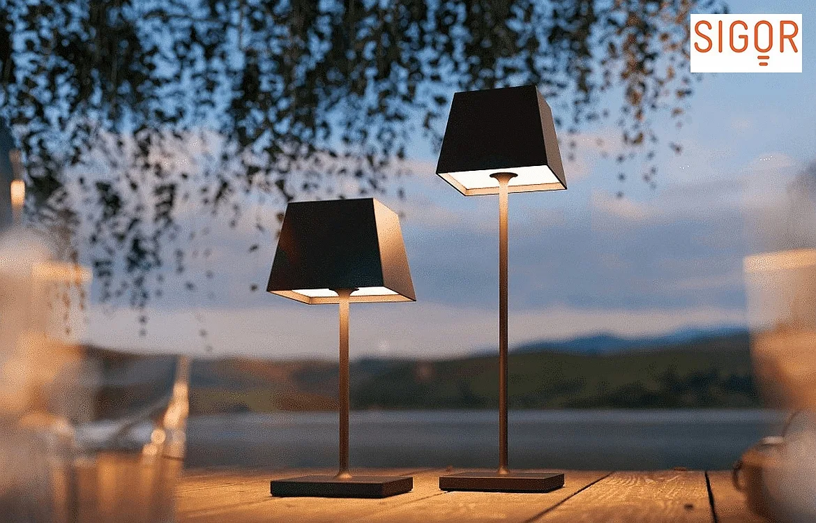 SIGOR battery table lamp NUINDIE square, CCT Switch IP54, night black dimmable SIGOR battery table lamp NUINDIE square, CCT Switch IP54, night black dimmable