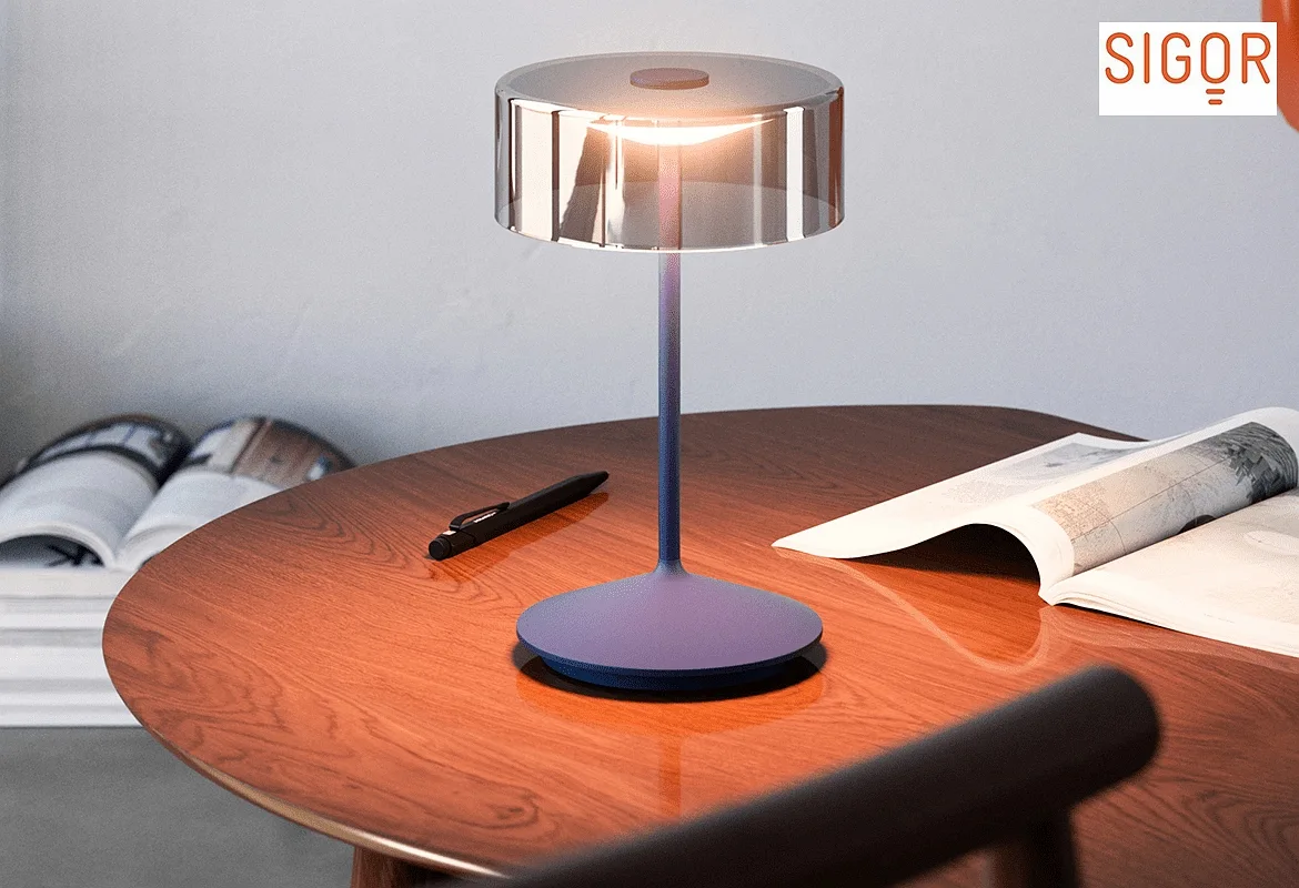 SIGOR battery table lamp NUMOTION CCT Switch, with touch dimmer IP54, powder coated, plum blue dimmable SIGOR battery table lamp NUMOTION CCT Switch, with touch dimmer IP54, powder coated, plum blue dimmable