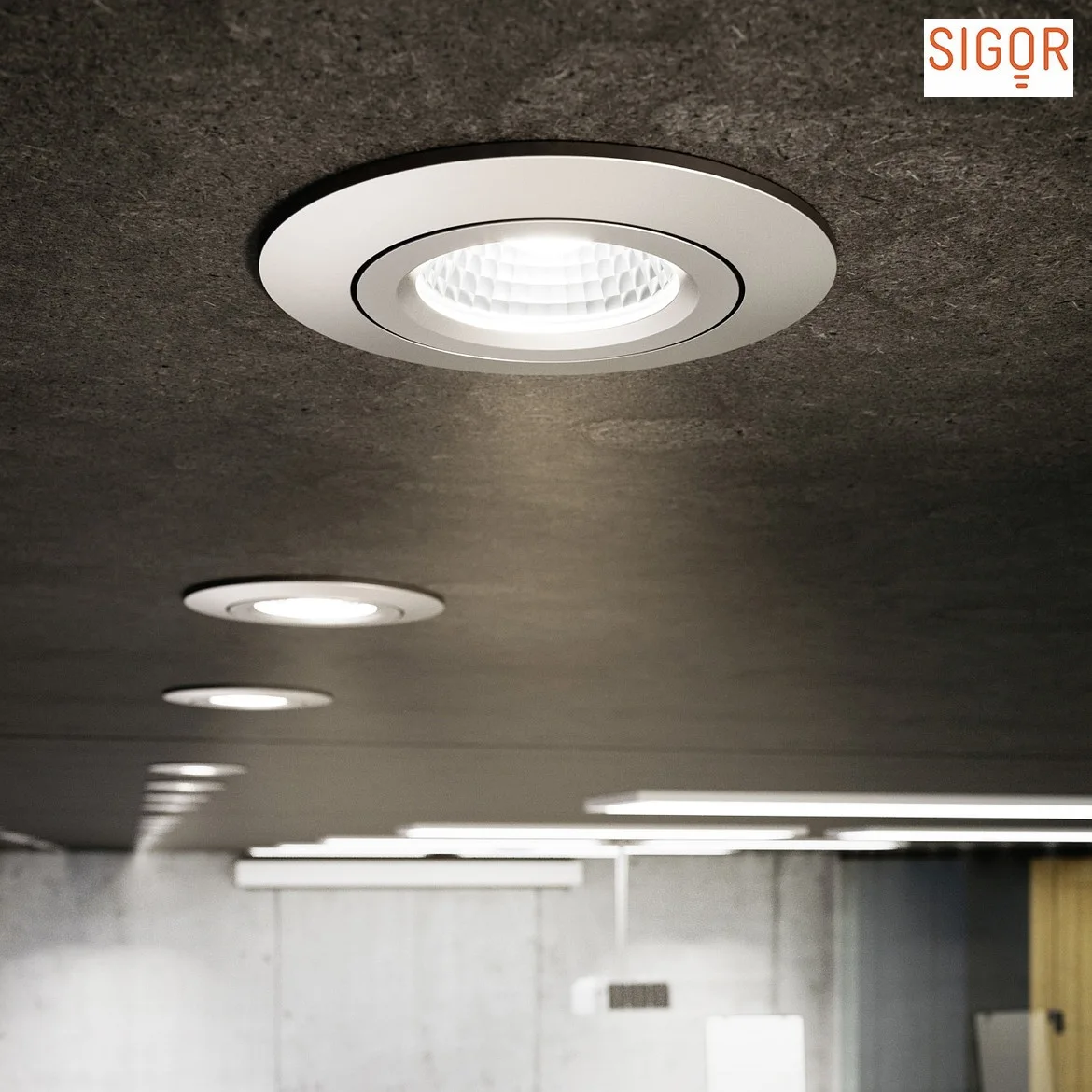 SIGOR recessed luminaire DILED 68 swivelling IP20, chrome, black dimmable 6W 380lm 3000K 36° 36° CRI 95 SIGOR recessed luminaire DILED 68 swivelling IP20, chrome, black dimmable 6W 380lm 3000K 36° 36° CRI 95