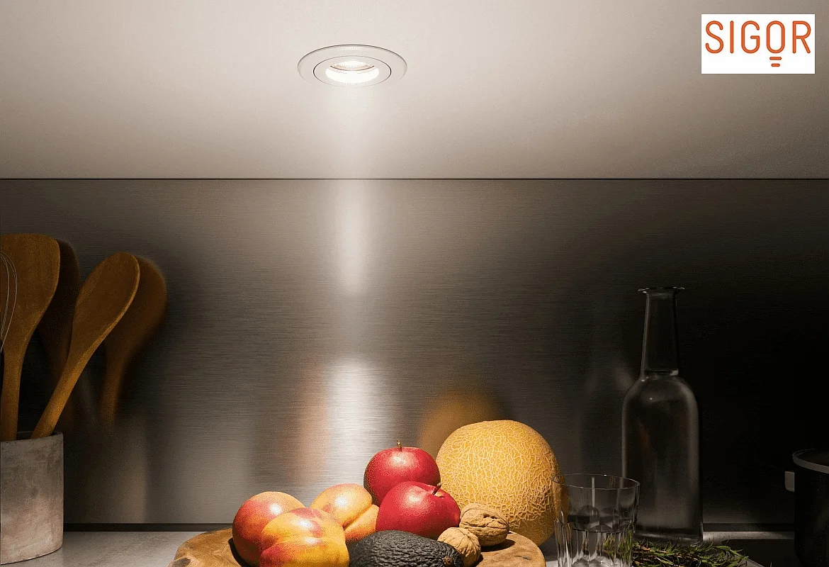SIGOR ALU INDBYGNINGSLAMPE med hurtigskift indre ring, inkl. GU5.3 fatning, IP20, Ø 8.3cm, DA 6.8cm, drejelig 25°, hvid SIGOR ALU INDBYGNINGSLAMPE med hurtigskift indre ring, inkl. GU5.3 fatning, IP20, Ø 8.3cm, DA 6.8cm, drejelig 25°, hvid