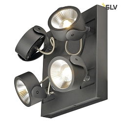 KALU LED 4 Vg- og Loftlampe, firkantet, 60, sort