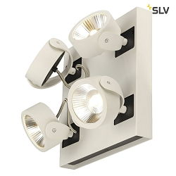 KALU LED 4 Vg- og Loftlampe, firkantet, 60, hvid/sort