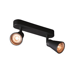 V�g- og Loftlampe AVO DOUBLE, 2-flamme, sort, GU10 QPAR51, max. 2x 50W