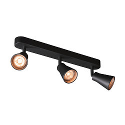 V�g- og Loftlampe AVO TRIPLE, 3-flamme, sort, GU10 QPAR51, max. 3x 50W