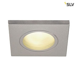 Outdoor Ceiling recessed luminaire DOLIX OUT, GU10, QPAR51, IP65,  68mm, square, silver grey