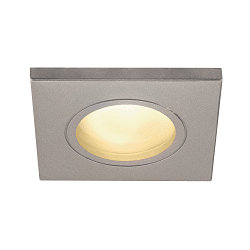 Udend�rs Loftindbygningslampe DOLIX OUT, GU10, QPAR51, IP65, � 68mm, firkantet, s�lvgr�