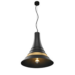 Pendel BATO 45 PD, � 45cm, E27, sort / Messing b�rstet