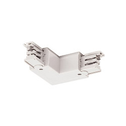 90� samlestykke til S-TRACK 3-faset 230 v skinne, indvendig jord, trafik hvid RAL 9016