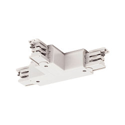 T-Stik til S-TRACK 3-faset 230 v skinne, jord h�jre, trafik hvid RAL 9016