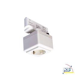 Power socket with Adpater for 3 Phase Tracks, white
