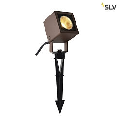 Outdoor LED spot NAUTILUS 10 CUBE, IP65 IK04, 9W 3000K 520lm 45, rust-colored