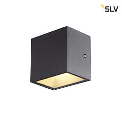 LED Outdoor Wall luminaire SITRA CUBE WL, UP/DOWN, IP44 IK05, 10W 3000K, 2x 560lm 90, anthracite