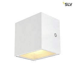 LED Outdoor Wall luminaire SITRA CUBE WL, UP/DOWN, IP44 IK05, 10W 3000K 2x560lm 105, white