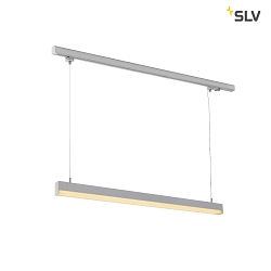 Premium LED Pendant luminaire SIGHT TRACK for 3-Phase high-voltage track, 40W 3000K 3100lm 120, silver grey