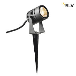 Premium LED Outdoor Earth spike luminaire LED SPIKE, IP55 IK06, 6W 3000K 400lm 40, swiveling, anthracite